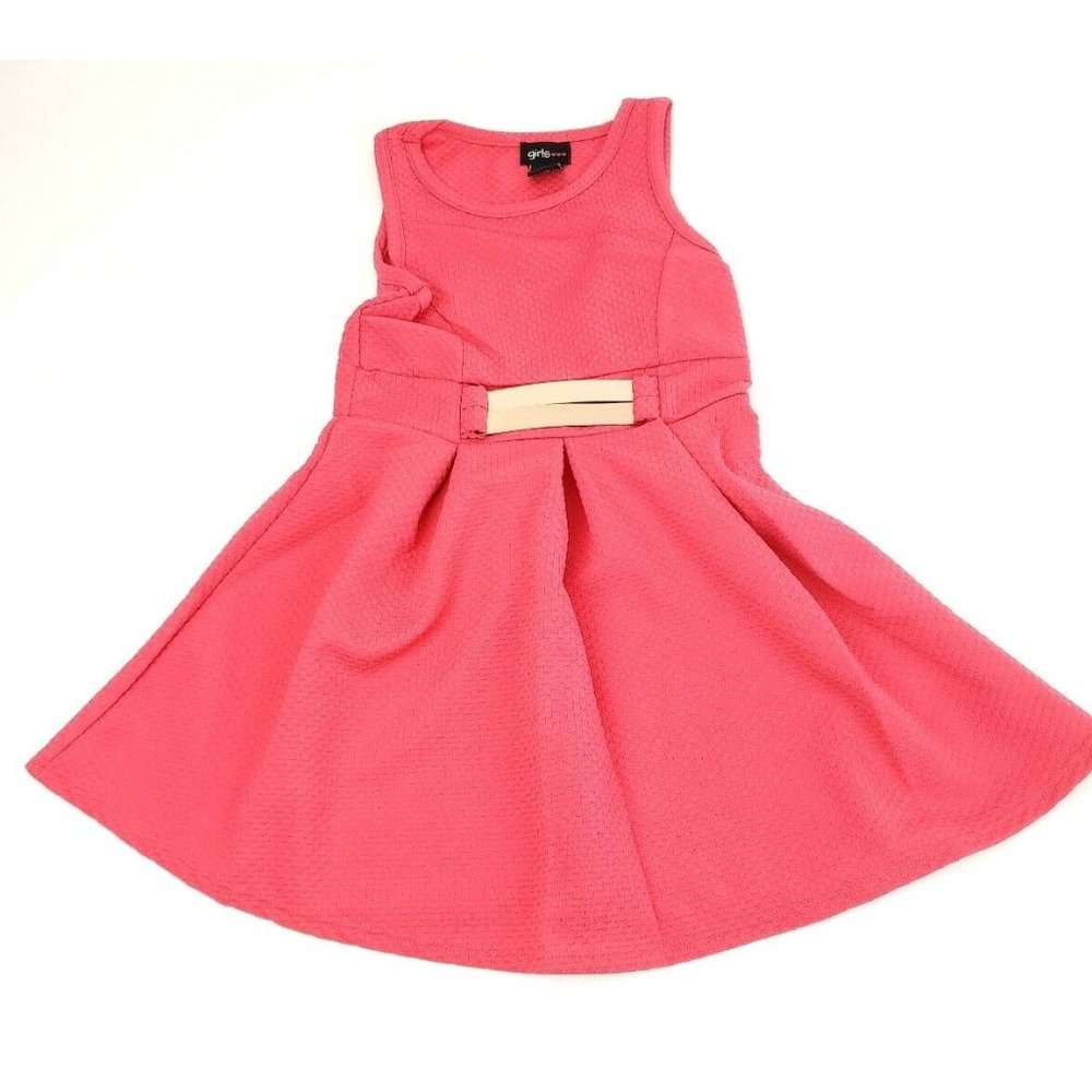 girls three hearts One Piece Red Dress with Metallic Accent Size 5/6 NWOT